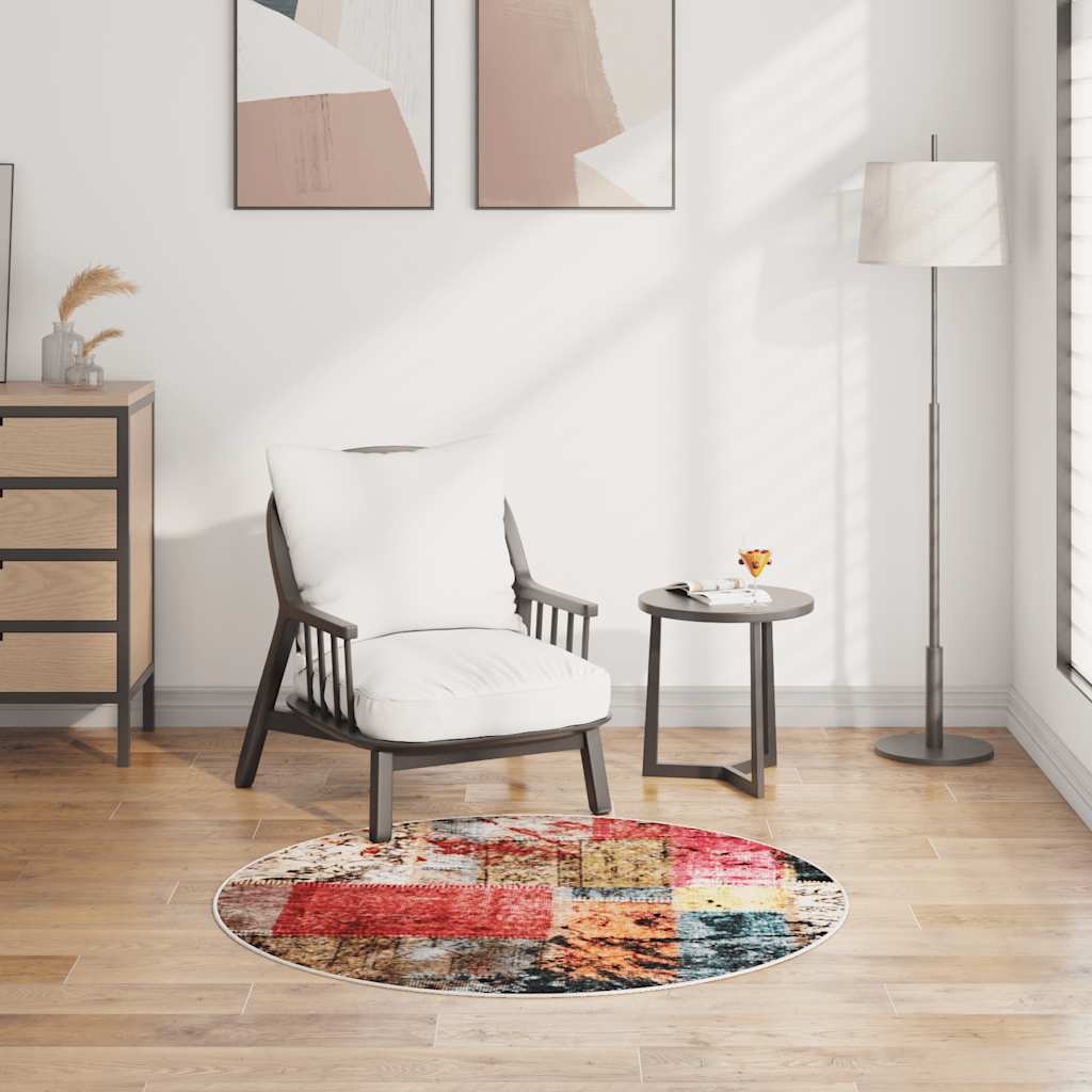 Perivi tepih s patchworkom φ 120 cm raznobojni