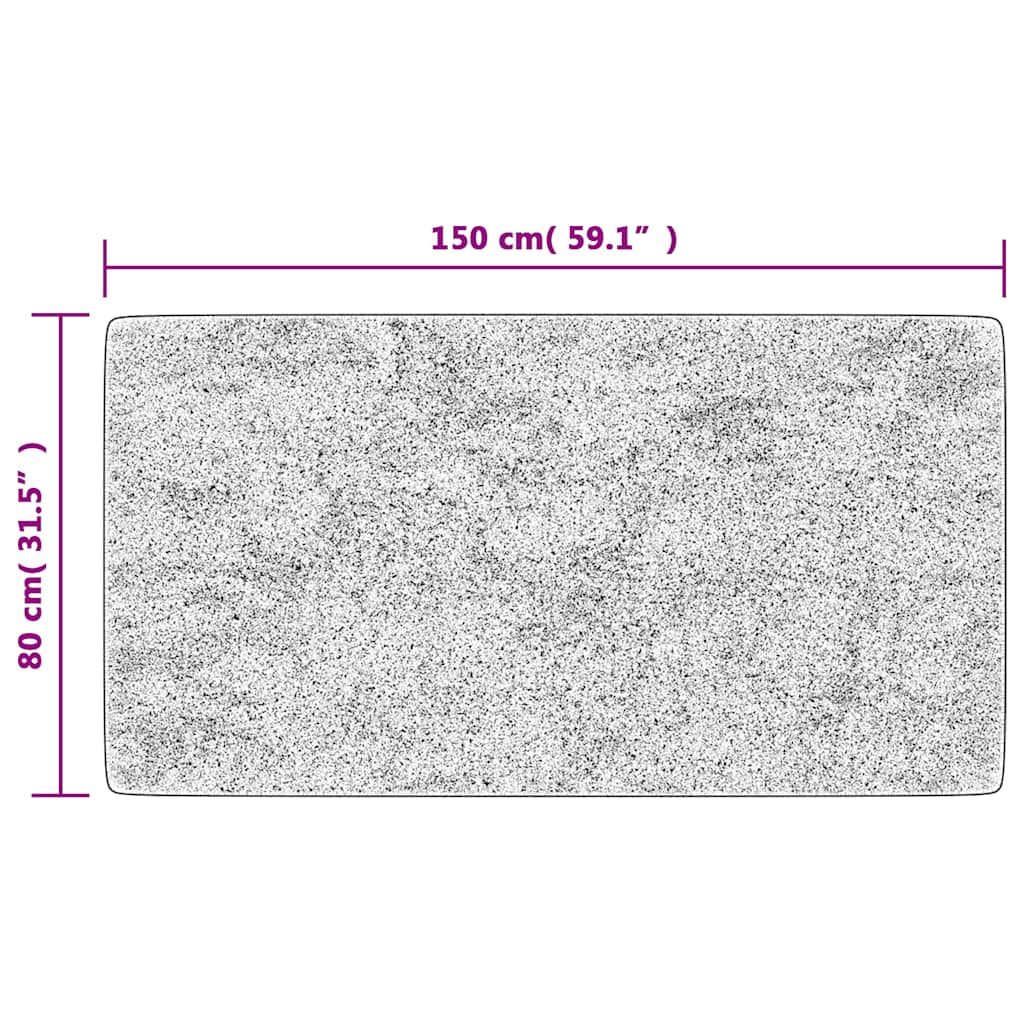 Perivi tepih 80 x 150 cm crno-bijeli