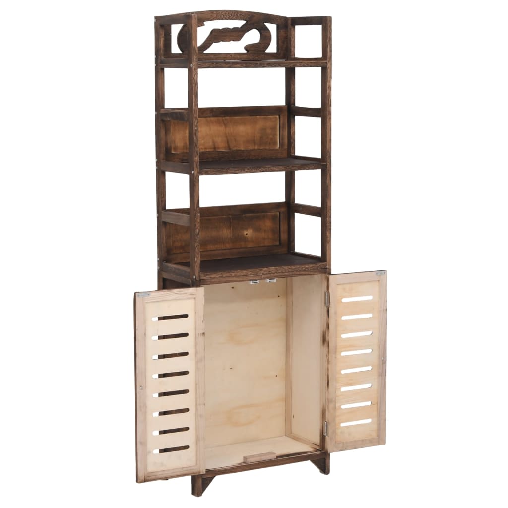 Vitrina tamnosmeđa 46 x 24 x 140 cm od masivnog drva paulovnije