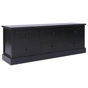 TV ormarić crni 108 x 30 x 40 cm od masivnog drva paulovnije