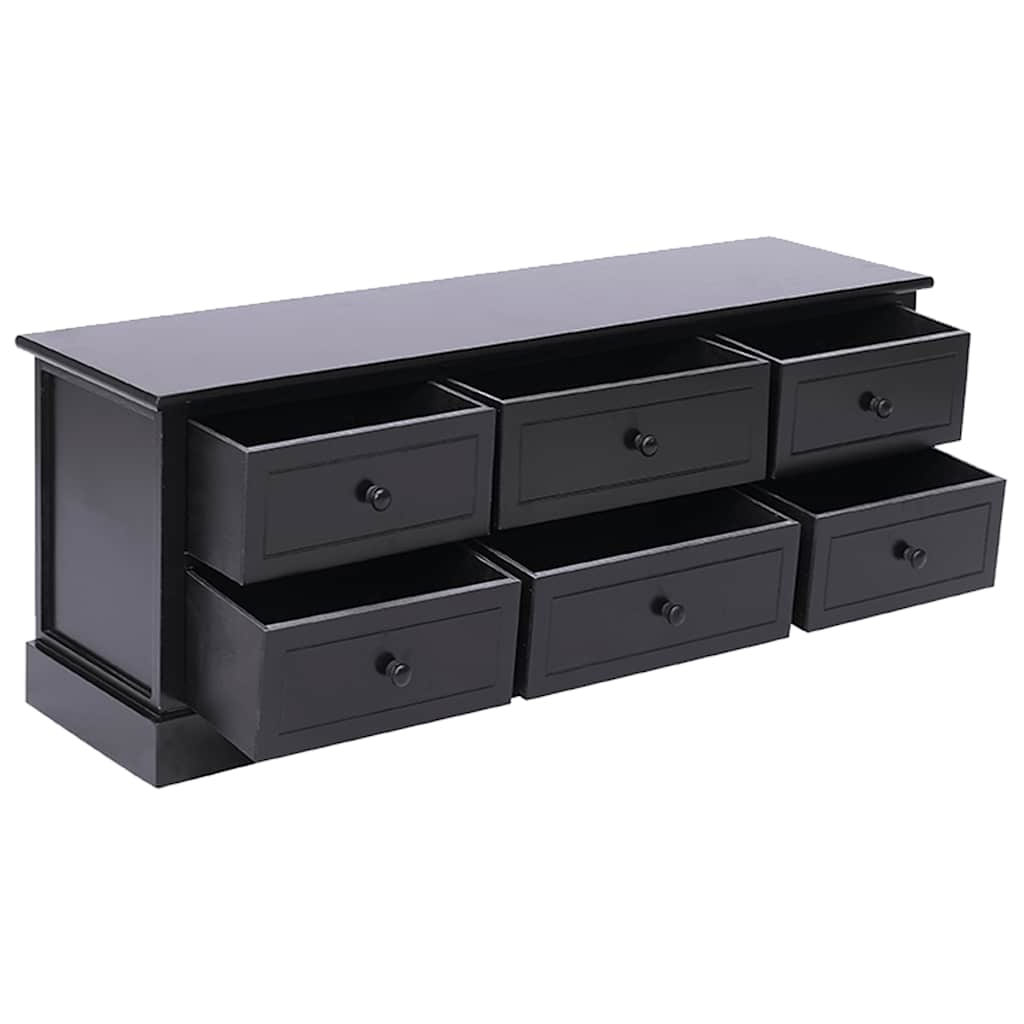 TV ormarić crni 108 x 30 x 40 cm od masivnog drva paulovnije