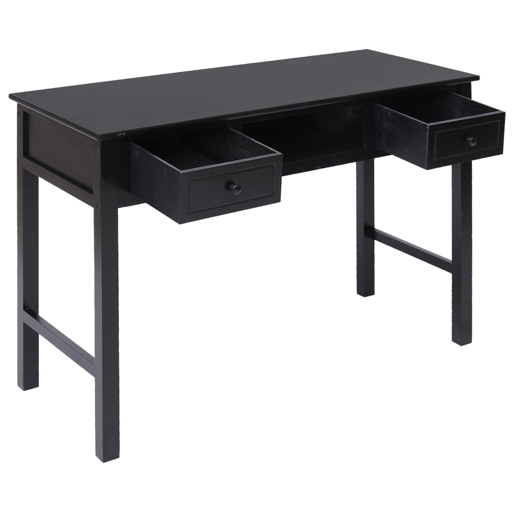 Radni stol crni 108 x 45 x 76 cm od masivnog drva paulovnije