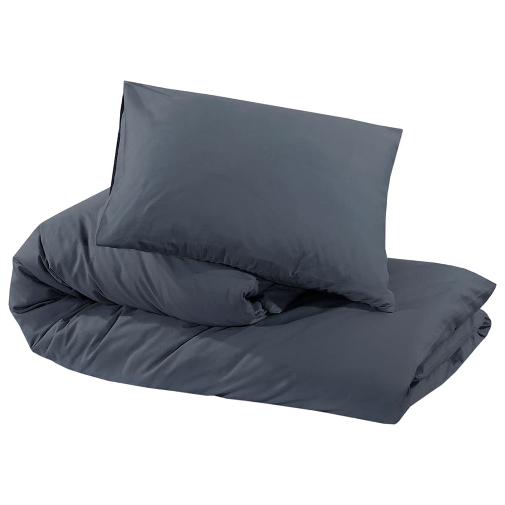 Set posteljine za poplun antracit 200x200 cm lagana mikrovlakna