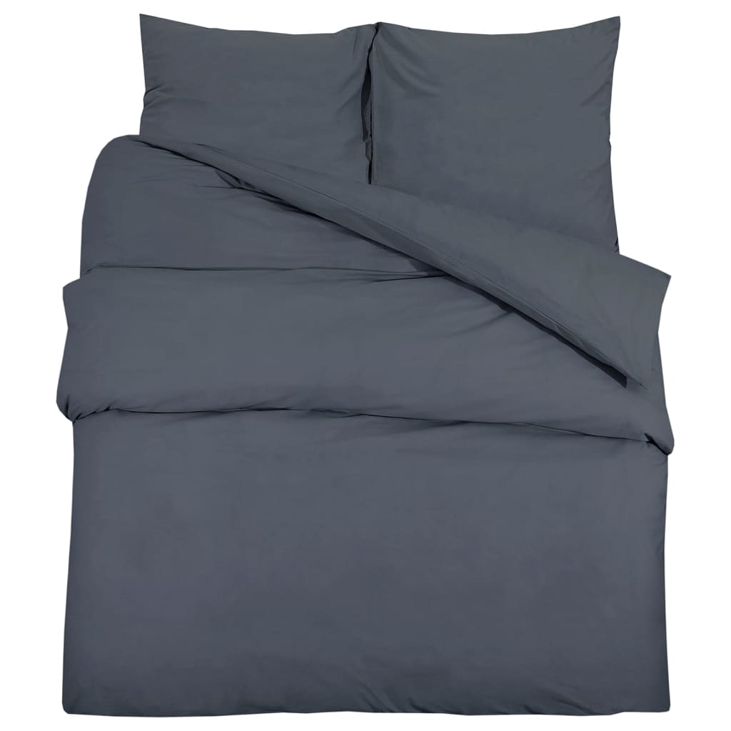Set posteljine za poplun antracit 260x240 cm lagana mikrovlakna