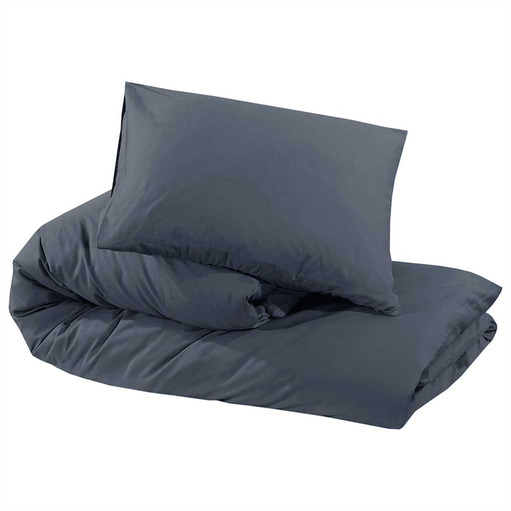 Set posteljine za poplun antracit 200x200 cm lagana mikrovlakna