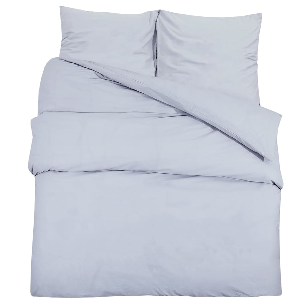 Set posteljine za poplun sivi 260x240 cm lagana mikrovlakna