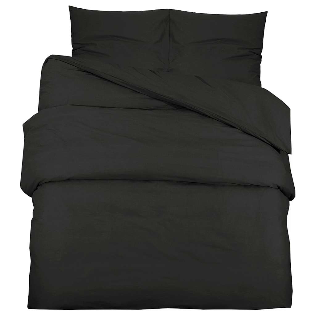 Set posteljine za poplun crni 260x240 cm lagana mikrovlakna