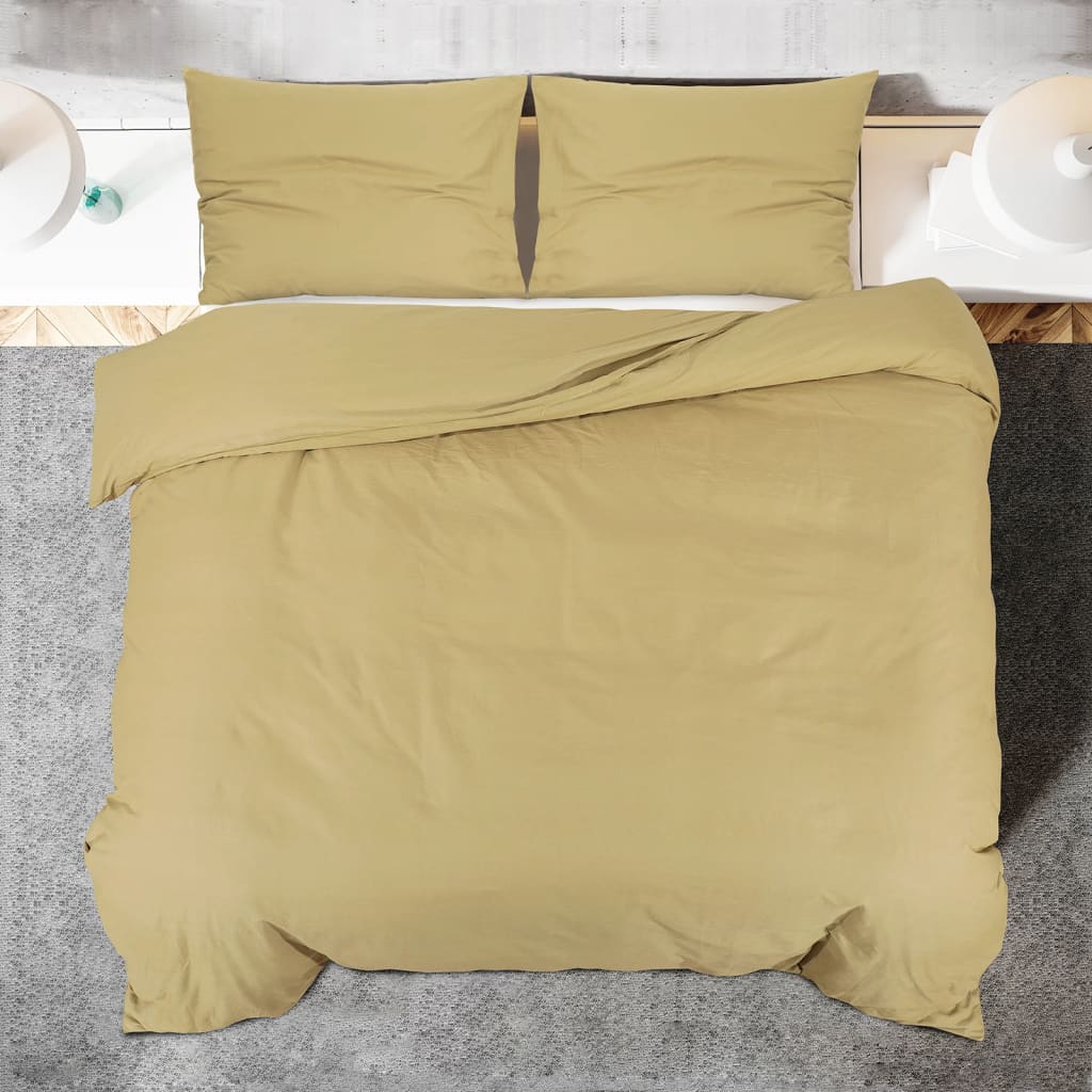 Set posteljine za poplun smeđesivi 240x220cm lagana mikrovlakna
