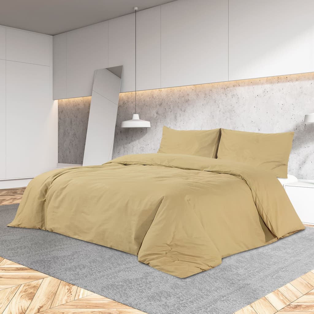 Set posteljine za poplun smeđesivi 200x220cm lagana mikrovlakna