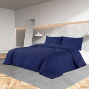 Set posteljine za poplun modri 155x220 cm lagana mikrovlakna