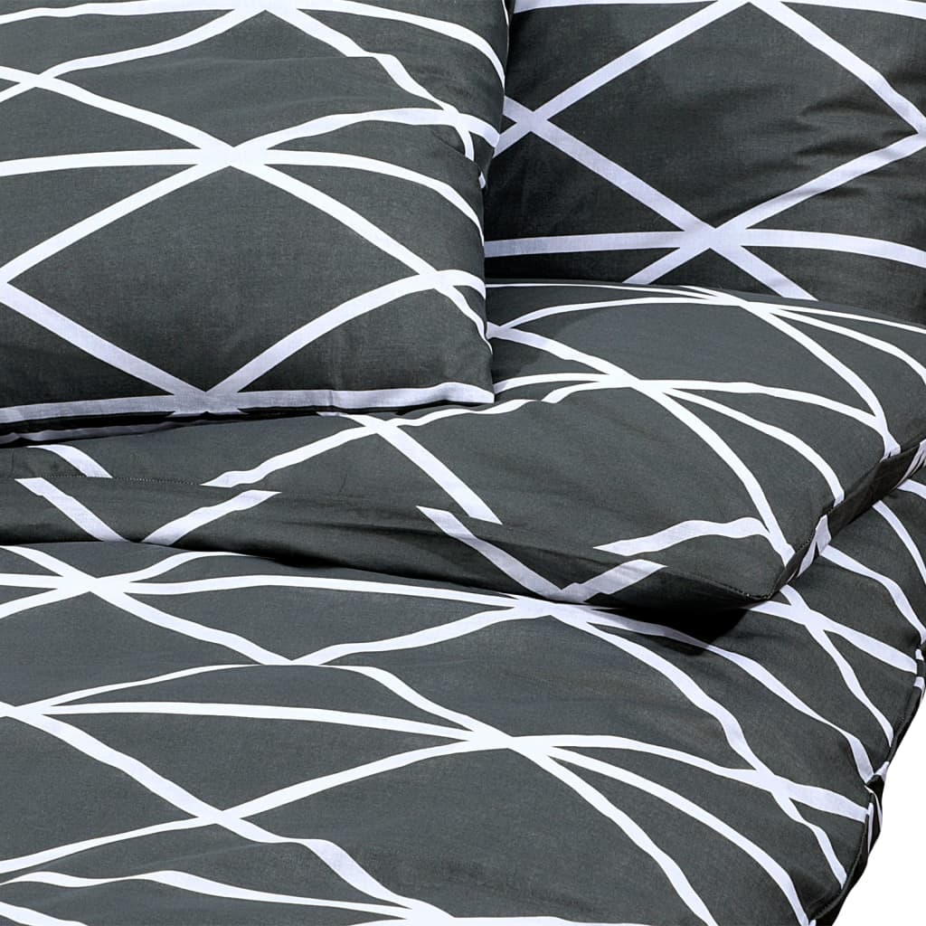 Set posteljine za poplun sivi 240x220 cm pamučni