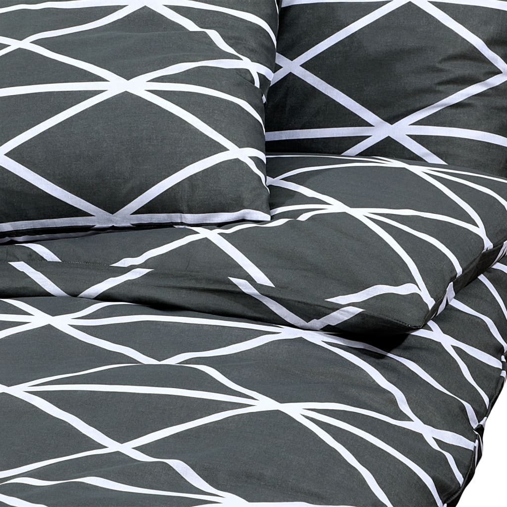 Set posteljine za poplun sivi 135 x 200 cm pamučni