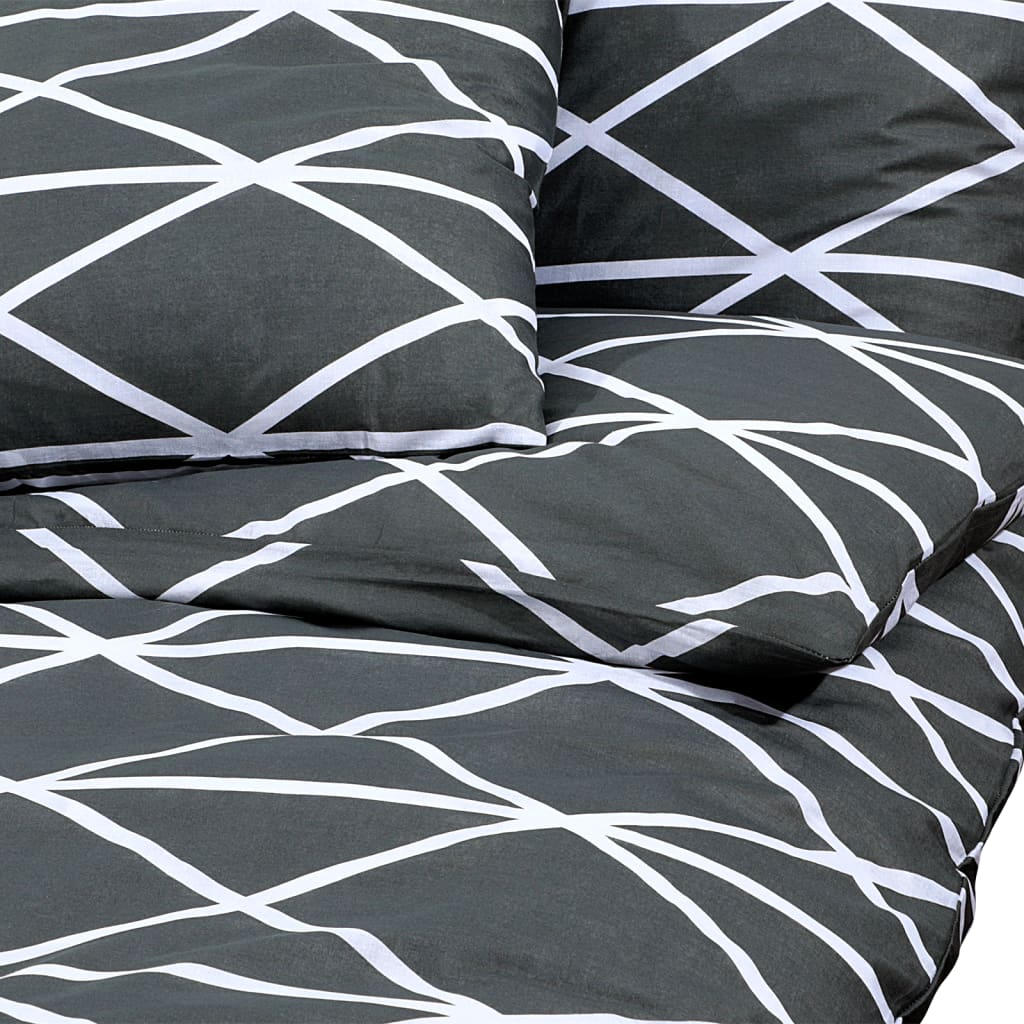 Set posteljine za poplun sivi 155x220 cm pamučni