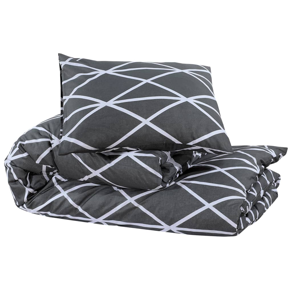 Set posteljine za poplun sivi 200x220 cm pamučni
