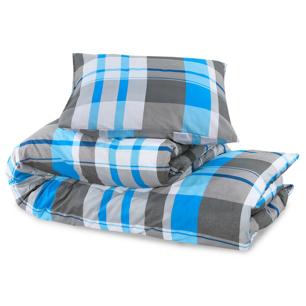 Set posteljine za poplun plavo-sivi 240x220 cm pamučni