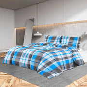 Set posteljine za poplun plavo-sivi 200x220 cm pamučni