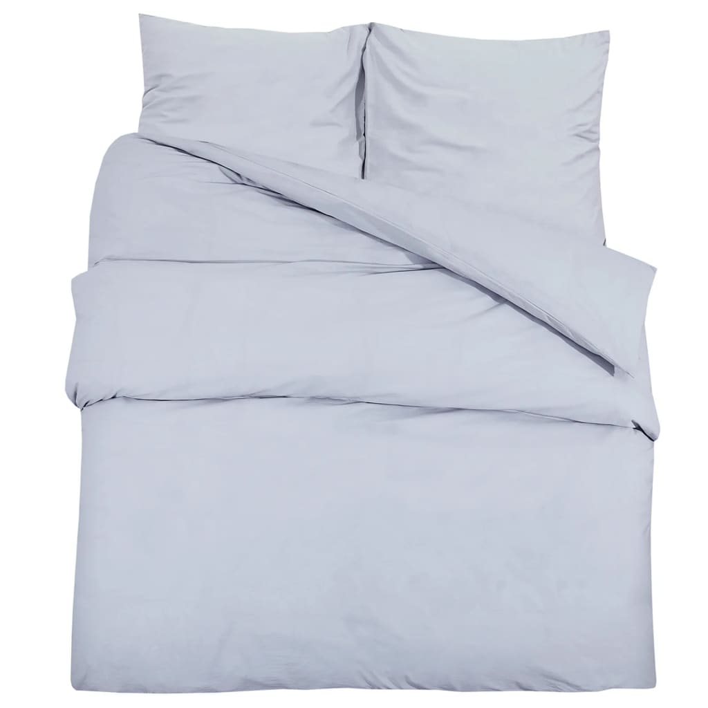 Set posteljine za poplun sivi 240x220 cm pamučni