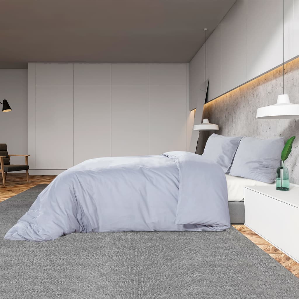 Set posteljine za poplun sivi 200x220 cm pamučni