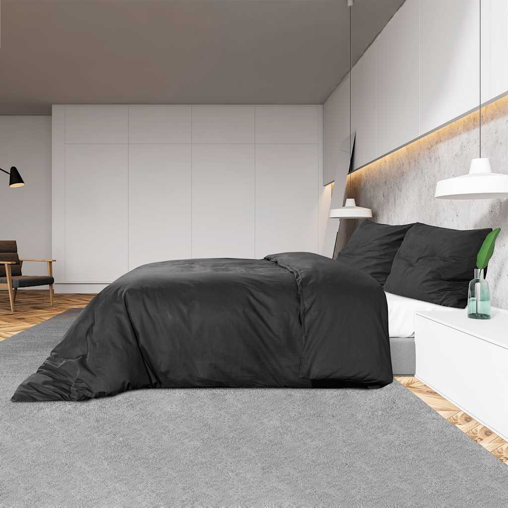 Set posteljine za poplun crna 140 x 200 cm pamučni