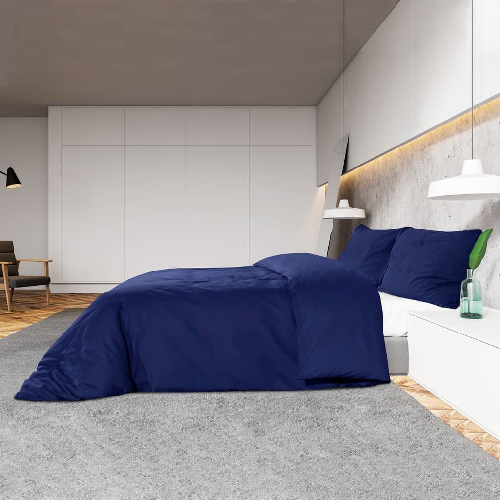 Set posteljine za poplun modri 140x200 cm pamučni