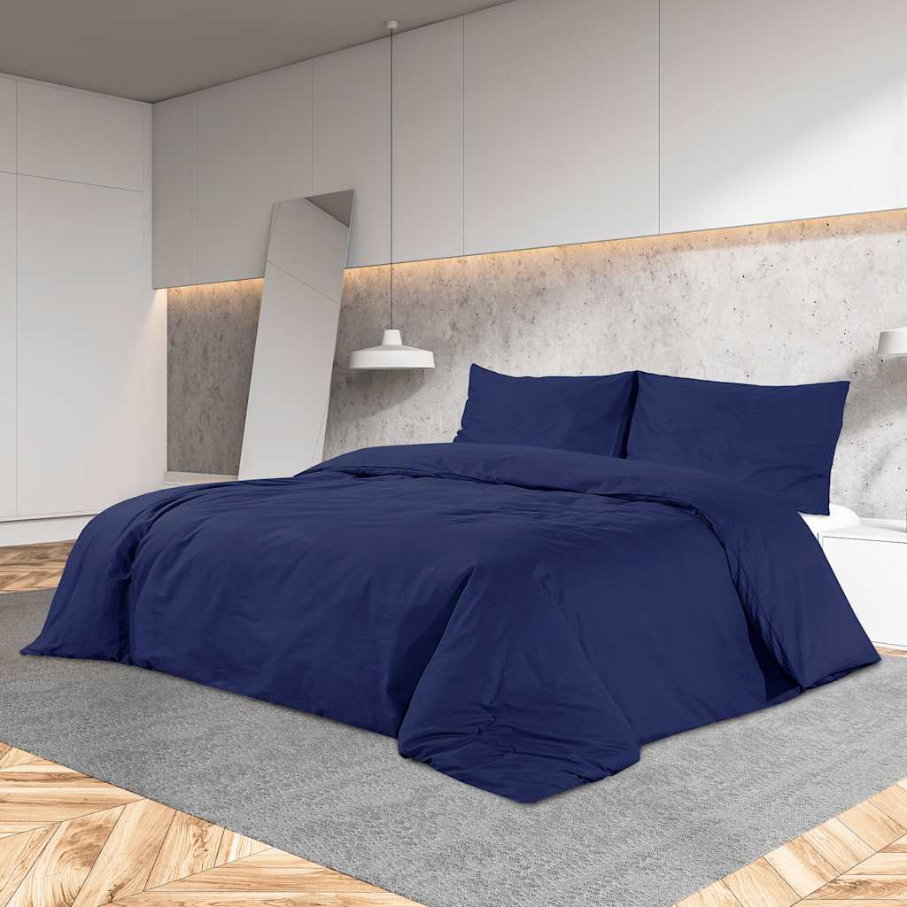 Set posteljine za poplun modri 240x220 cm pamučni