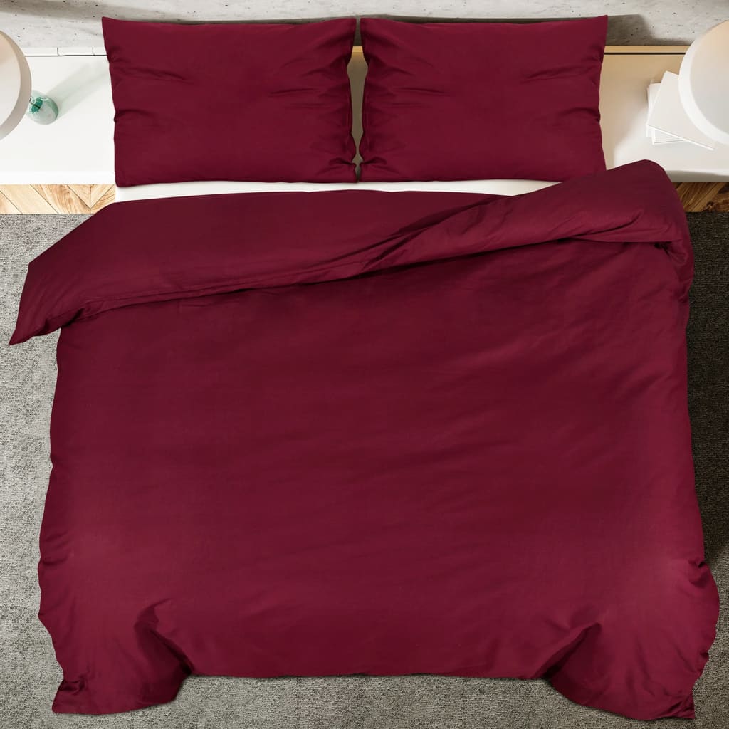 Set posteljine za poplun bordo 200x220 cm pamučni