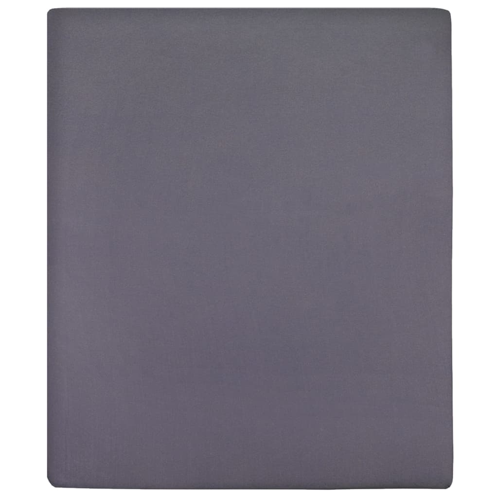 Plahte s gumicom od žerseja 2 kom antracit 90 x 200 cm pamučne