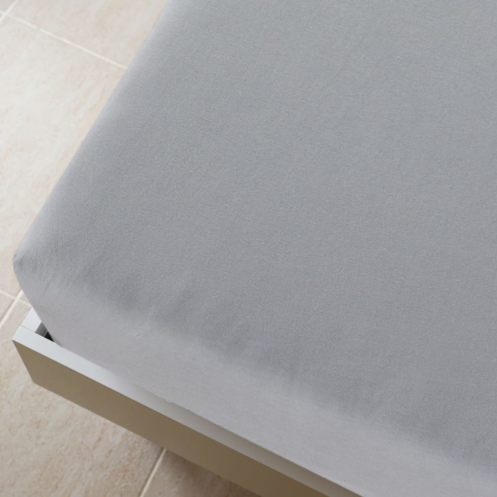 Plahta s gumicom od žerseja siva 100x200 cm pamučna