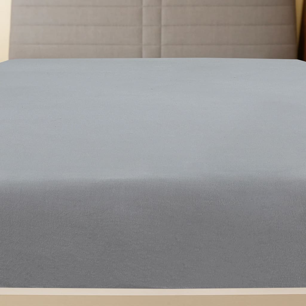 Plahte s gumicom od žerseja 2 kom sive 140x200 cm pamučne