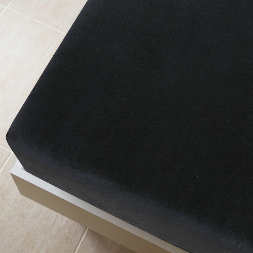 Plahta s gumicom od žerseja crna 90 x 200 cm pamučna