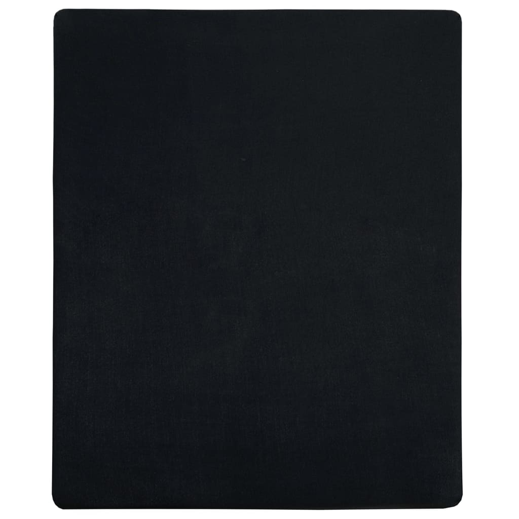 Plahte s gumicom od žerseja 2 kom crne 160x200 cm pamučne