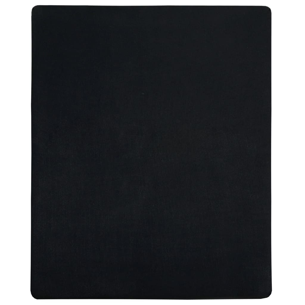 Plahta s gumicom od žerseja crna 180x200 cm pamučna