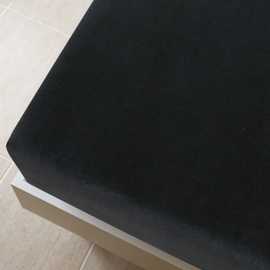 Plahta s gumicom od žerseja crna 180x200 cm pamučna