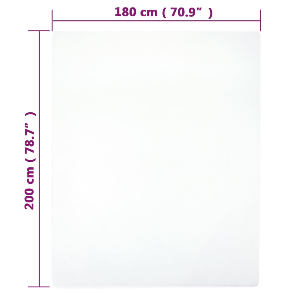 Plahta s gumicom od žerseja bijela 180x200 cm pamučna