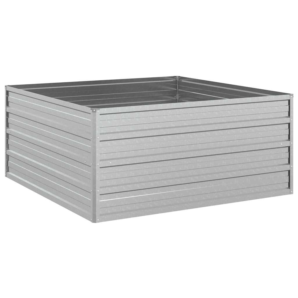 Povišena vrtna gredica 100x100x45 cm pocinčani čelik srebrna