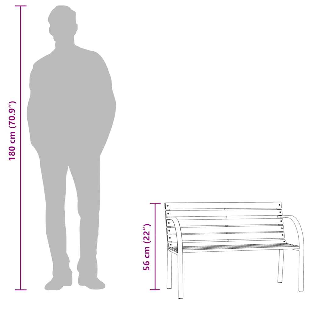 Dječja vrtna klupa 81 cm od kineske jelovine siva