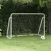 Nogometni gol s mrežom bijeli 180 x 90 x 120 cm čelčni