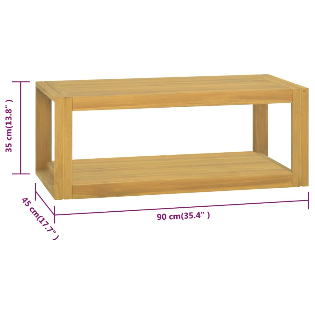 Zidni kupaonski ormarić 90x45x35 cm od masivne tikovine