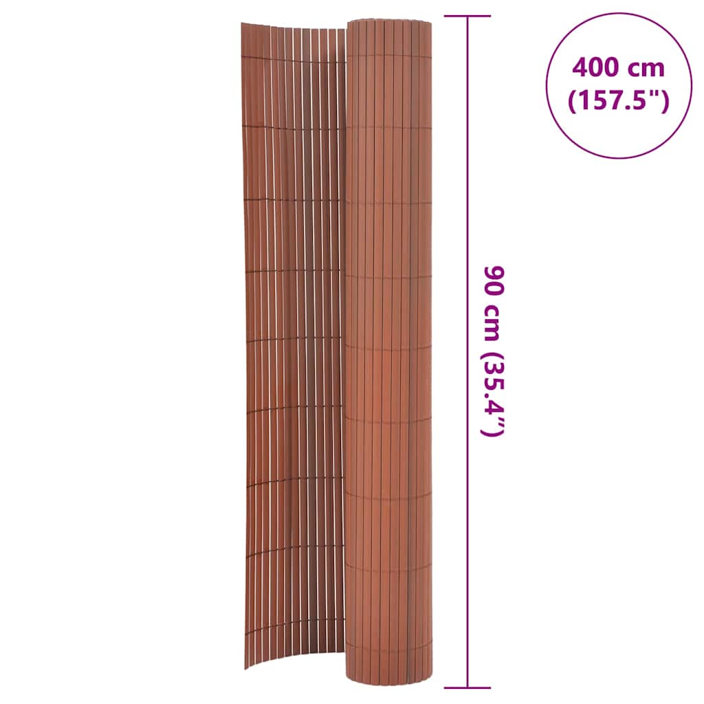Dvostrana vrtna ograda 90 x 400 cm smeđa