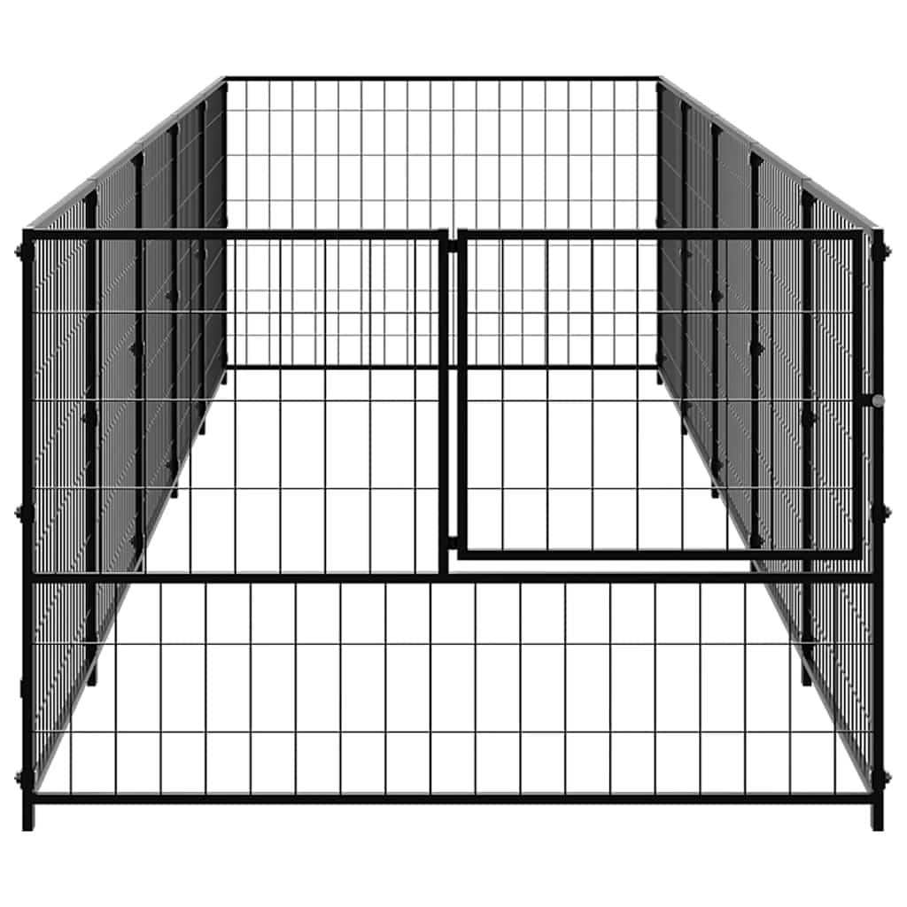 Kavez za pse crni 5 m² čelični