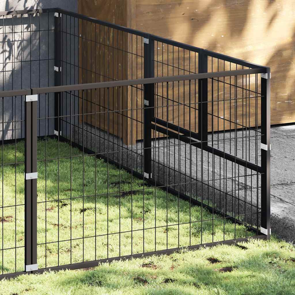 Kavez za pse crni 12 m² čelični