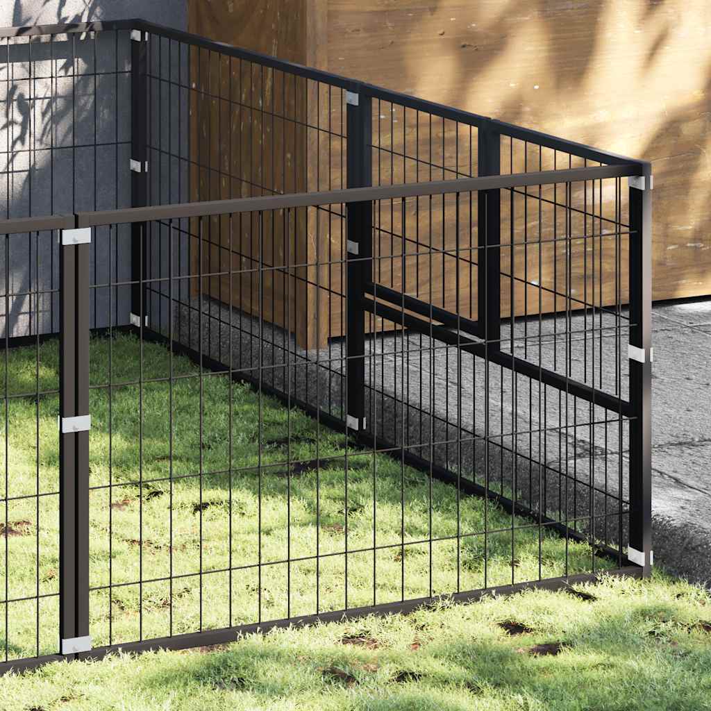 Kavez za pse crni 18 m² čelični
