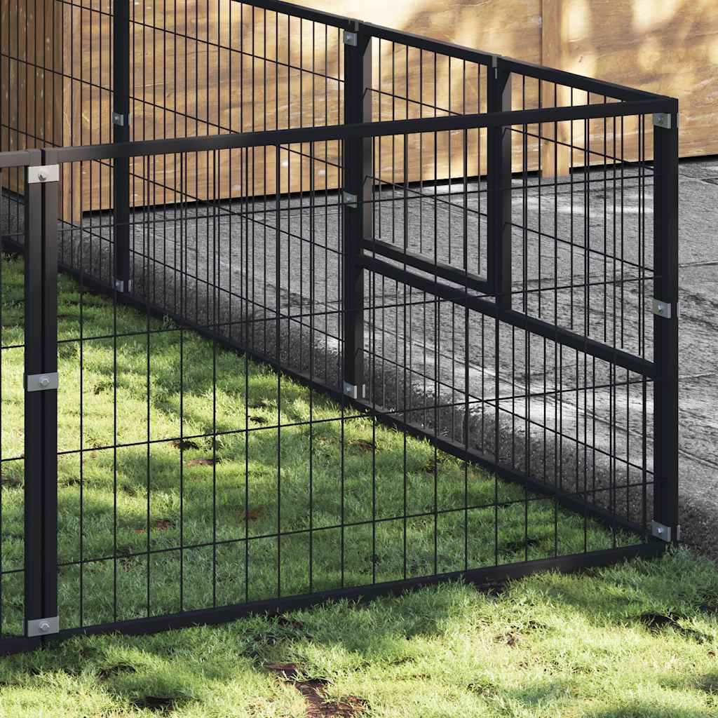 Kavez za pse crni 24 m² čelični