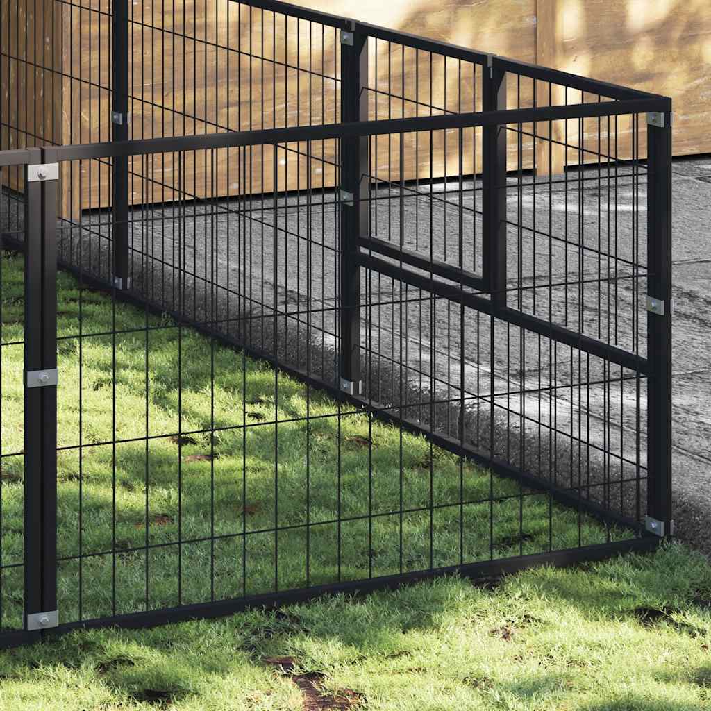Kavez za pse crni 27 m² čelični
