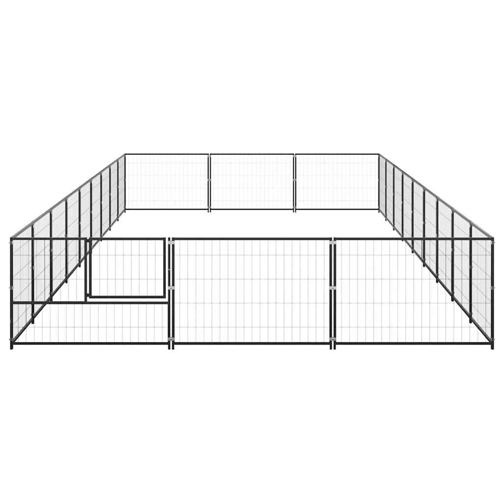 Kavez za pse crni 27 m² čelični