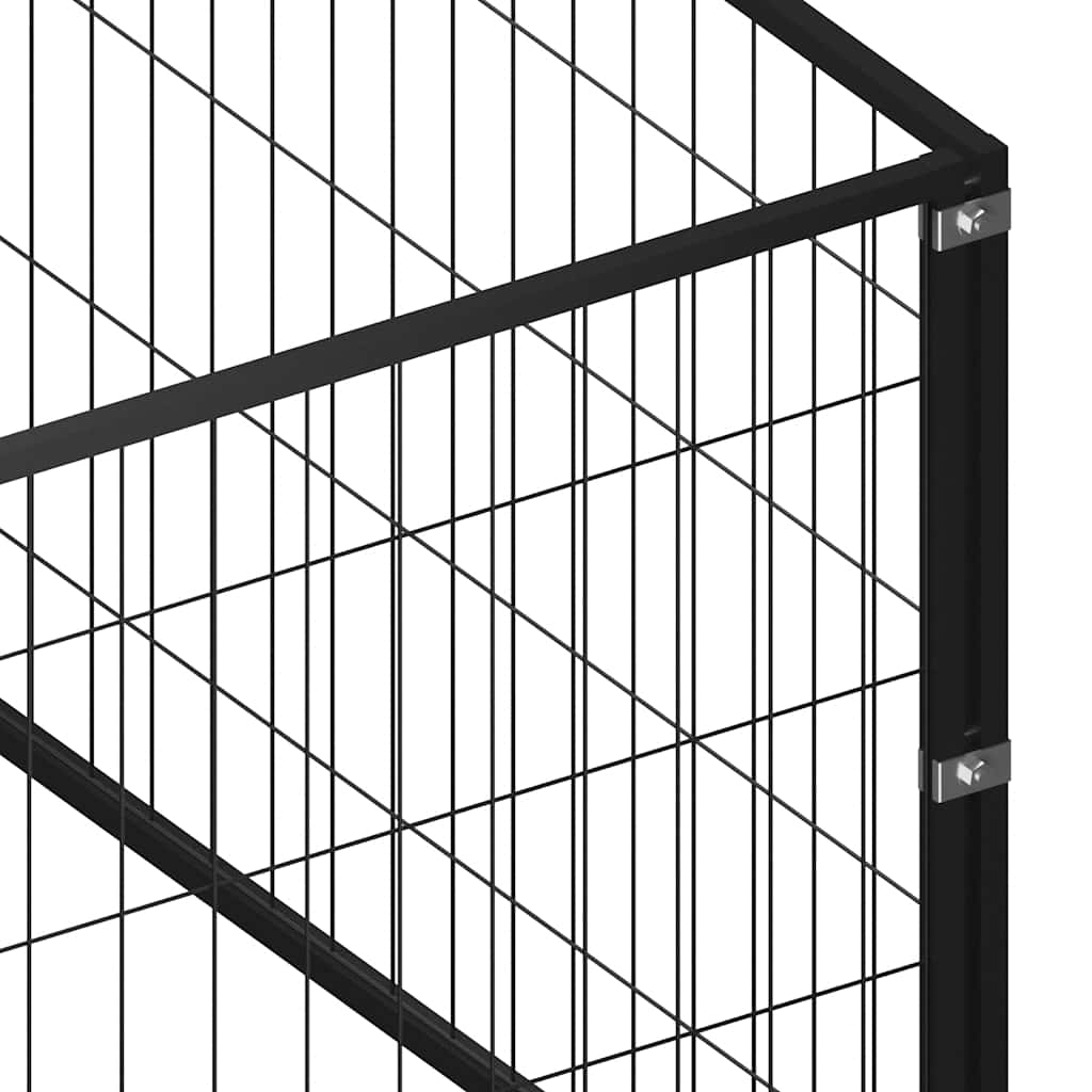 Kavez za pse crni 30 m² čelični
