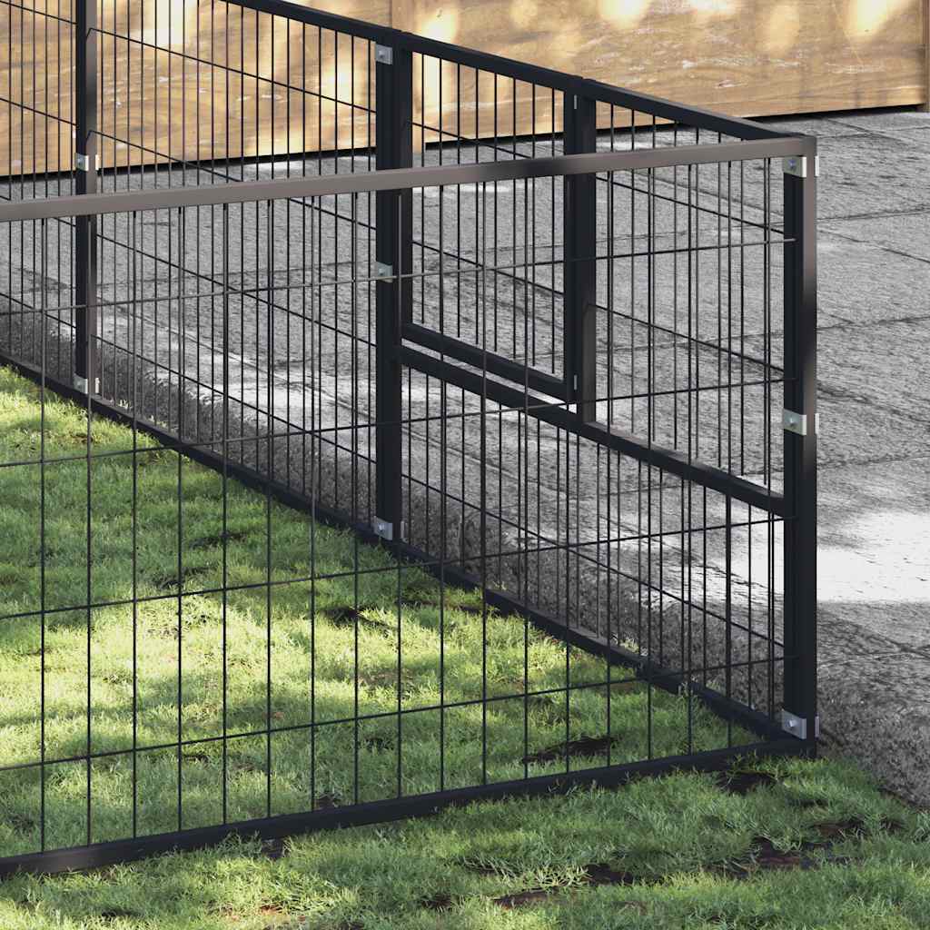 Kavez za pse crni 24 m² čelični
