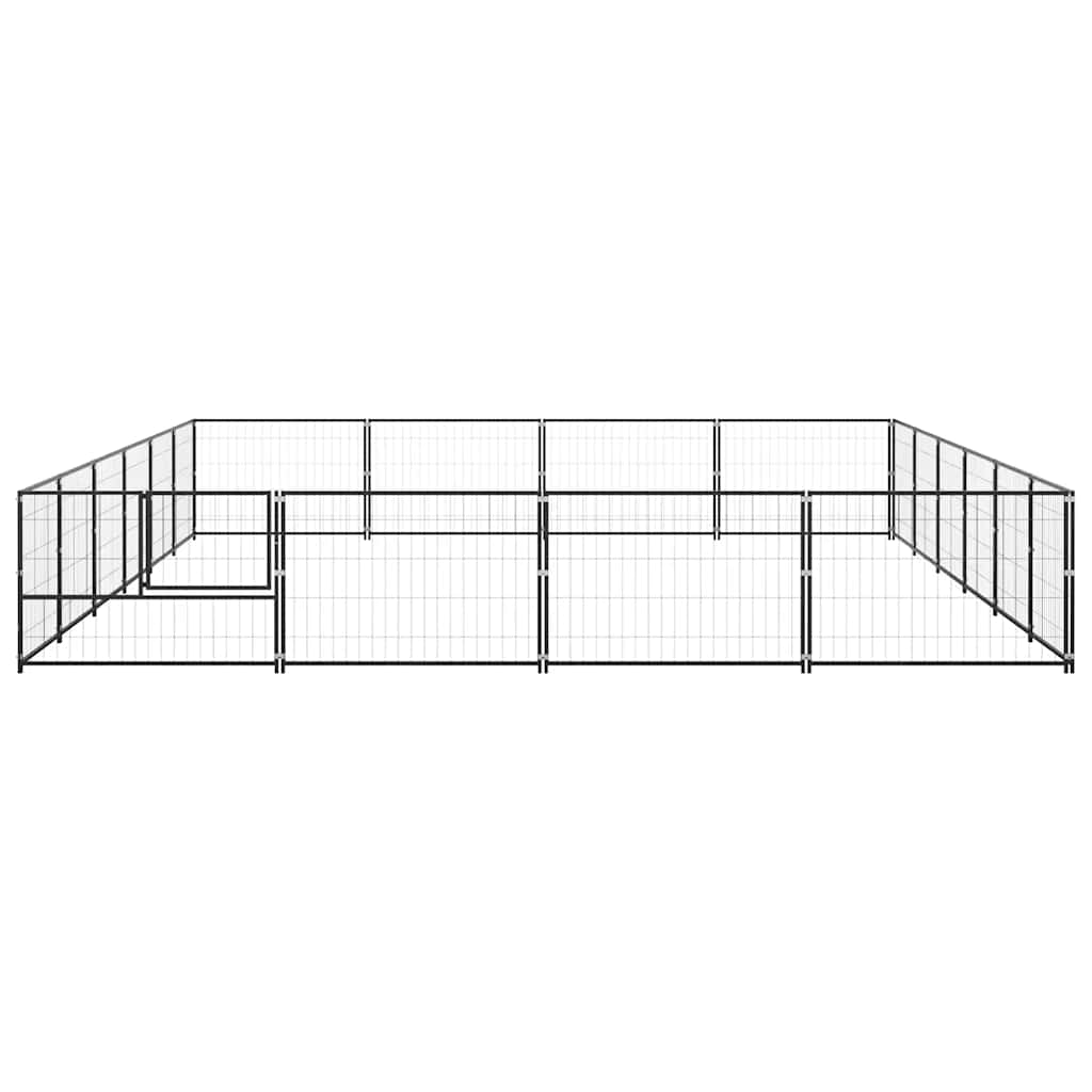 Kavez za pse crni 24 m² čelični