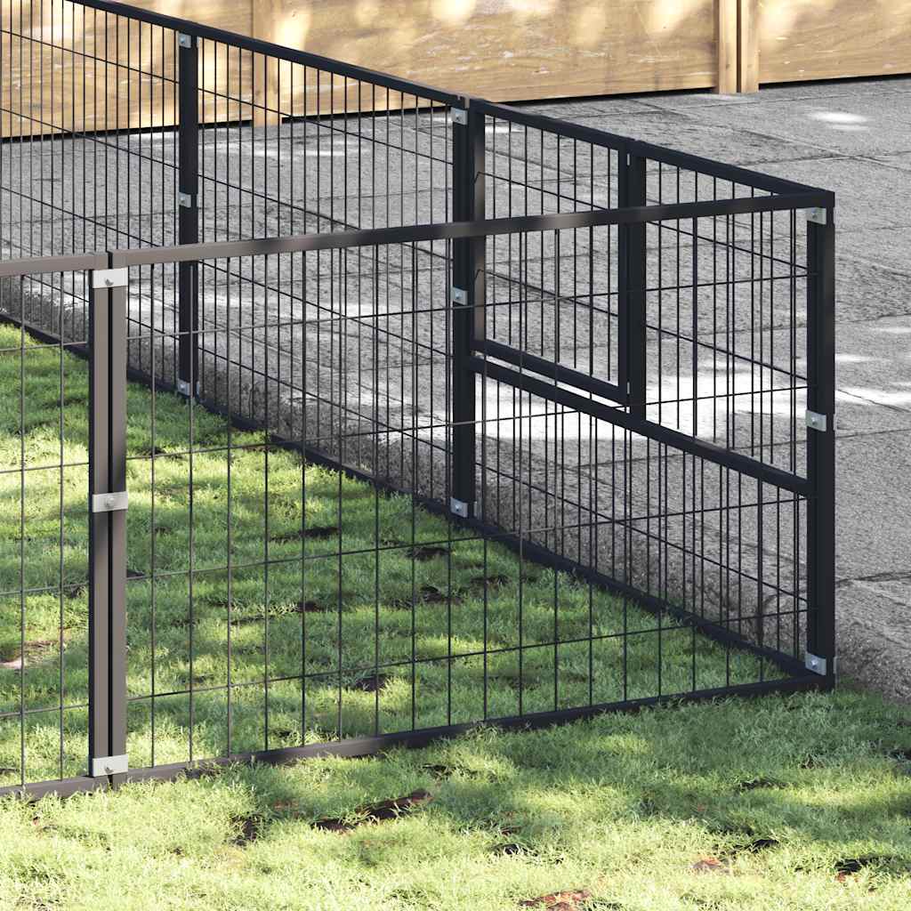 Kavez za pse crni 50 m² čelični