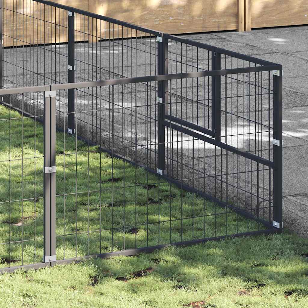 Kavez za pse crni 60 m² čelični